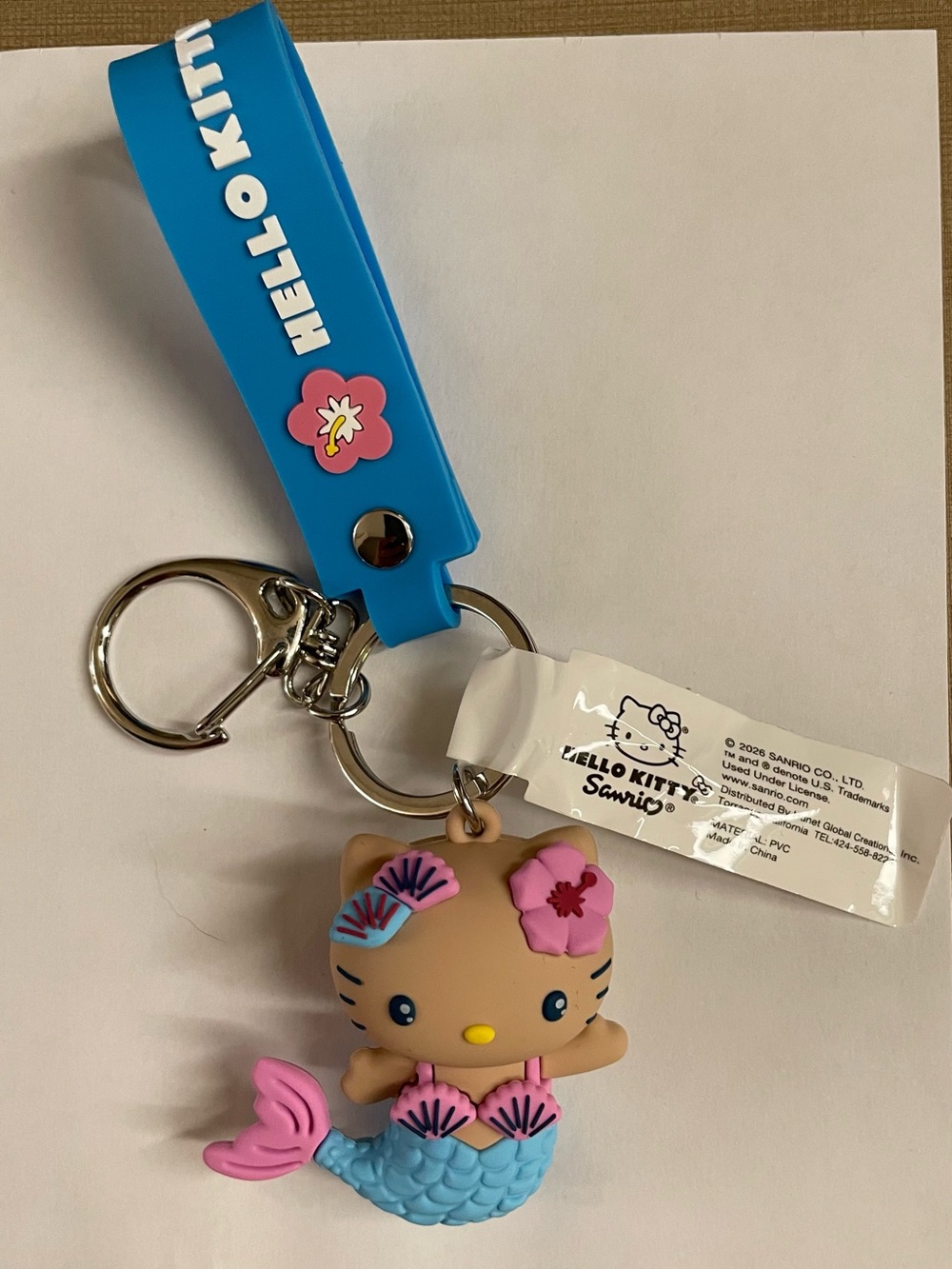 ABC Store Exclusive Hawaii Hello Kitty Blue Mermaid Keychain